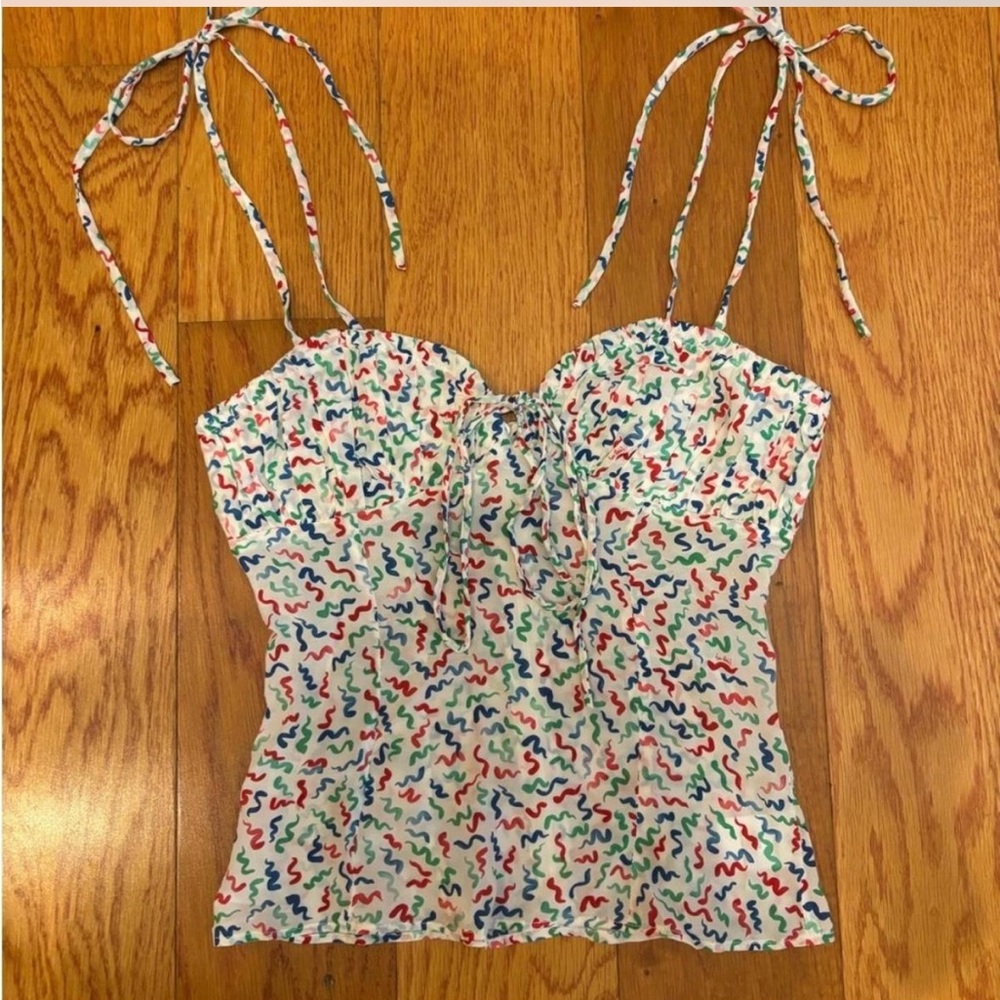 Realisation Par THE ANA Camisole in White Squiggle, size XS - Picture 3 of 15